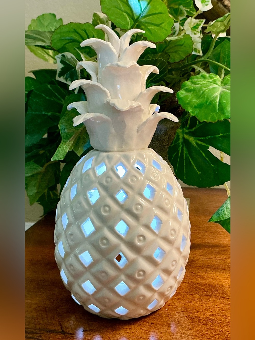 Two's Company White Ceramic Pineapple Lantern